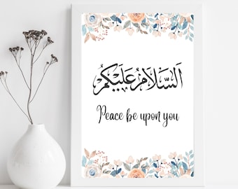 Islamic Salam Welcome Peace Entryway Sign Islamic Wall Art Decor Muslim Home Decor Printable Arabic Welcome Digital Download