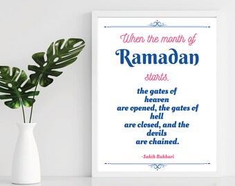 Ramadan Decoration Ramadan Hadith Printable Ramadan Home Decor Digital Download Islamic Wall Art Islamic Digital Print for Muslim Decor