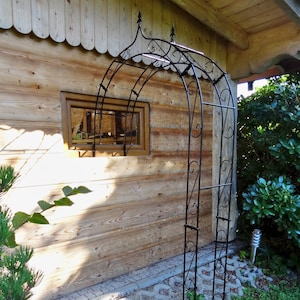 Demi-arche à visser au mur, pergola en métal avec piquets, passage pour plantes de jardin, rosier pour plantes grimpantes, cadre en tunnel, arche en rosace