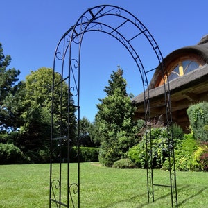 Tonnelle en métal, noeud de rosier, pergola, arche de jardin, arche ronde en métal, passage lourd vers support de jardin pour plantes grimpantes, fil de 12 mm, noir brut