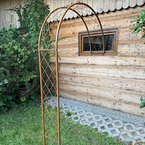 Profile Half Arch  screw to the wall , Metal rose pergola , garden plant passage , Rosebow for climbing plants tunnel frame flowers passage