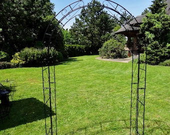 Metal Rose Arch avec piquets métalliques, Pergola pour plantes grimpantes, Rosearche Rosebow Heavy ø10mm fil métallique de nombreuses tailles de gazebo Metal Arbor