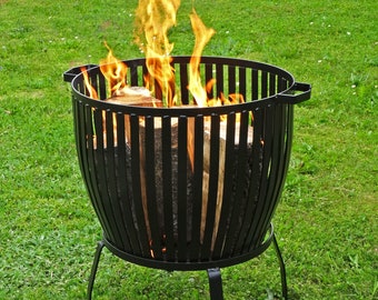 Grande cheminée de jardin, panier de jardin, décoration de jardin, cheminée de jardin, ensemble de feu de camp, panier à feu, pour barbecue, fête dans le jardin, cheminée