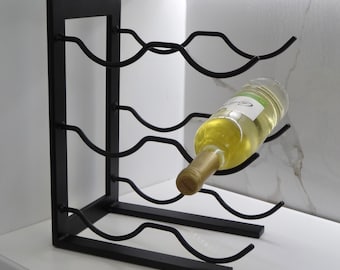 Metalen stabiele slang wijnrek, alcoholstandaard, champagne, wijnfleshouder plank wijnliefhebber cadeau decor industriële display 6 flessendecor