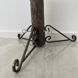 Heavy Christmas tree stand holder , tree holder , gift , hard metal bar design , Large hole ,width range of adjustment , Antic gold colour