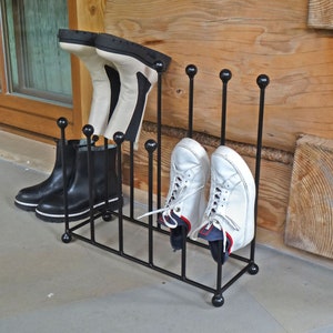 Solid metal welly stand indoor decoration 6 pairs of boots boot rack dryer modern design clean tidy rainy home furniture english style clean zdjęcie 1