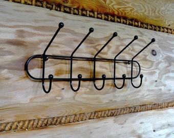 Industrial Wall Mounted Coat Rack, 10 Hook Entryway Organizer