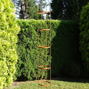 Rustieke metalen tuinobelisk, plantensteun, natuurlijk roest 260 - rust in 2 part