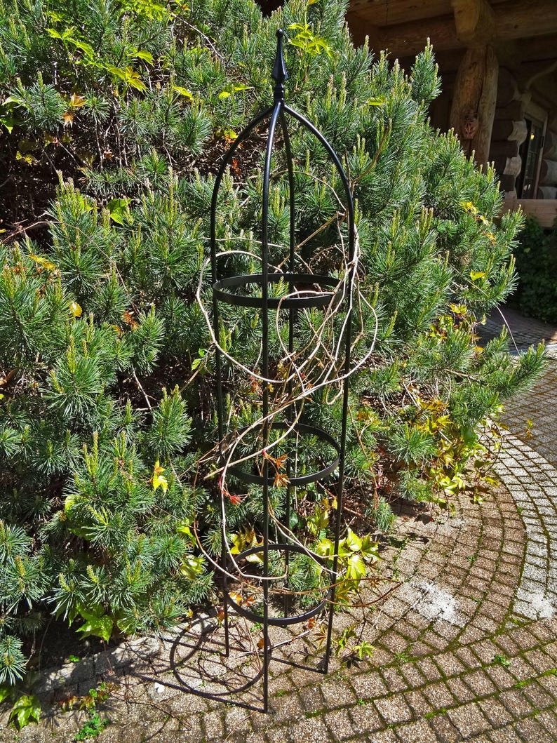 Rustieke metalen tuinobelisk, plantensteun, natuurlijk roest afbeelding 7