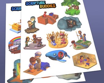 Old Testament Stickers Printable (Print-Cut-Stick)