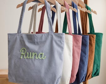 Custom Corduroy Tote • Mother’s Day Gift • Embroidered Bag • Custom Name Tote • Bridesmaid Gift • Birthday Gift