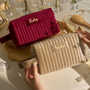 Personalisierte Make-up Tasche • Reise-Kulturbeutel • Brautjungfer Geschenk • Geburtstagsgeschenk • Geschenk für Sie • Valentinstag Geschenk