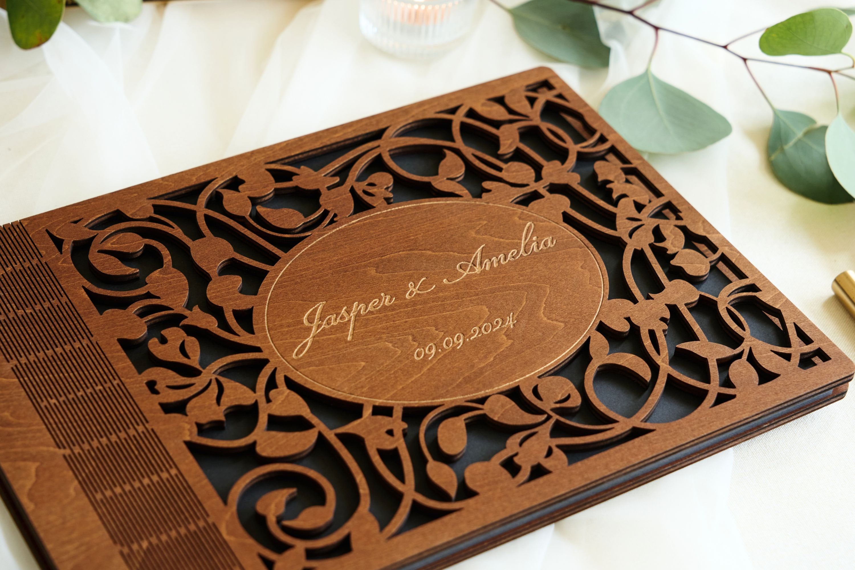 Custom Wedding Guest Book • Wooden Guest Book • Photobooth Guest