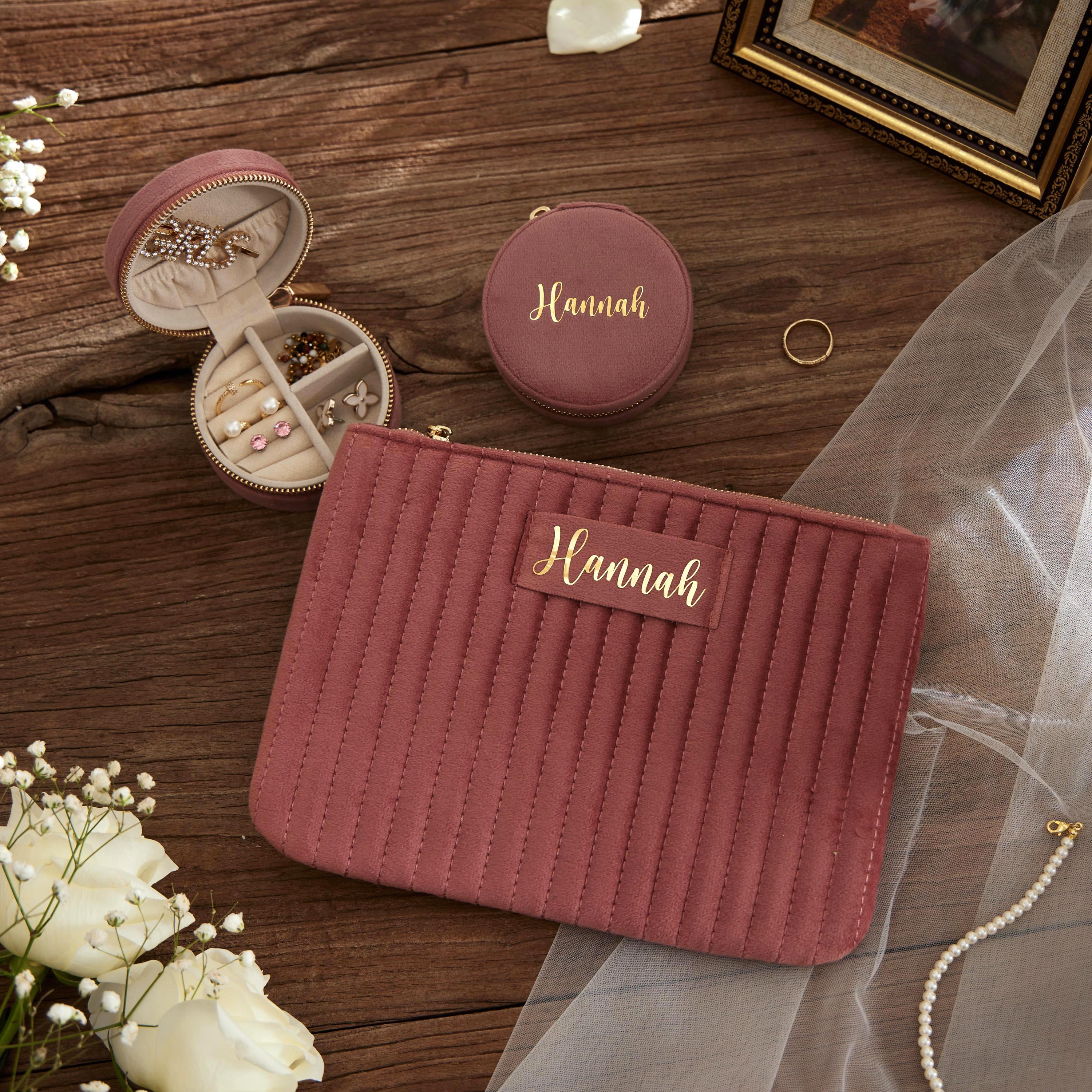 Personalised Gift Set • Makeup Bag • Jewellery Box • Bridesmaid Proposal • Birthday Gift • Bridesmaid Gift • Arabic Gift