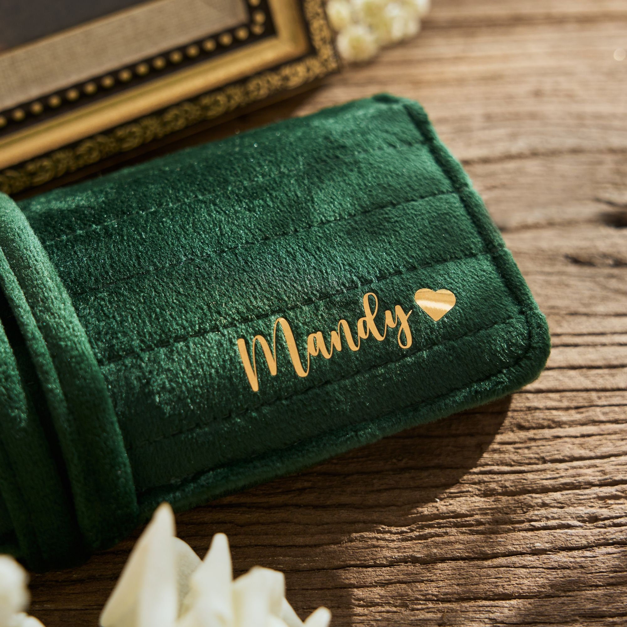 Personalized Velvet Jewelry Roll, Monogram Travel Jewelry Organizer, Bridesmaid Proposal Gift, Wedding Favor, Mother's Day Gift For Her - UK