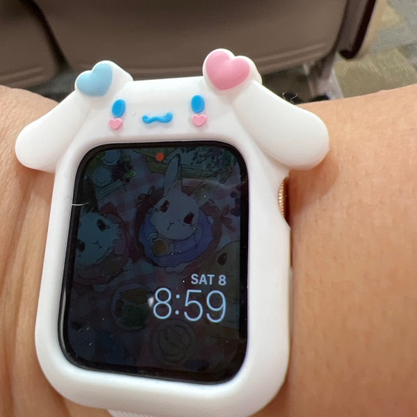 Cinnamoroll Apple Watch Case with Strap | Sanrio | Kawaii | Hello Kitty | Kuromi | My Melody | Gifts for Girlfriend, Gifts for Her/Girls