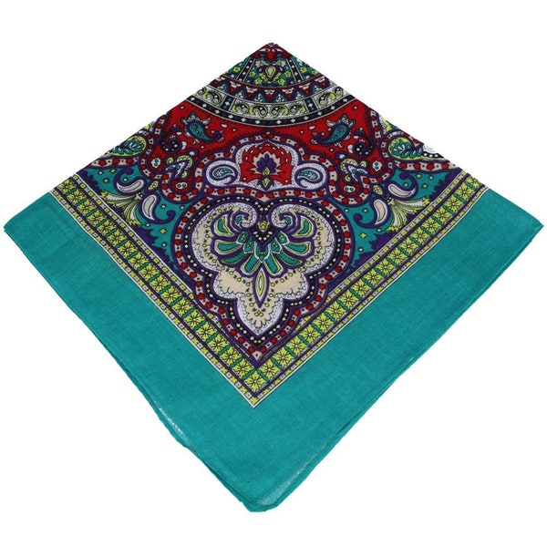 Multicolor Cotton Floral Bandana: Vibrant & Stylish Accessory for All Seasons – Soft, Breathable, and Versatile Design