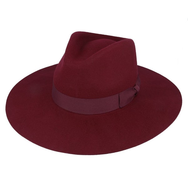 Classic sophistication: elevate your look with a stiff wide brim wool fedora hat