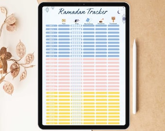 30 day A4 Good deeds Ramadan Tracker - Digital download - Fasting, prayers, recitation, donations, taraweeh checklist