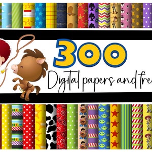 Toy Story inspired png papers plus free clip art images bundle