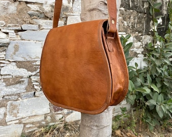 Saddle Bag Purse, Leather Crossbody Bags For Women Small Leather Bag, Tan Leather Saddle Bag Leather Purse Crossbody Bag  Valentine Gift Her