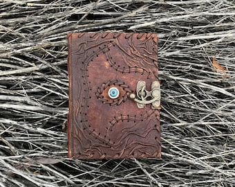 Diario de cuero hecho a mano: Libro de las Sombras del Mal de Ojo, Pagano Wiccan