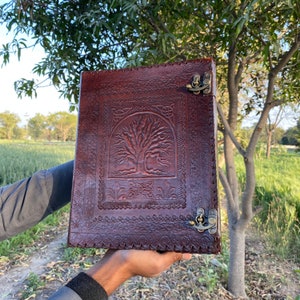 Leather 2/3/4 Ring Binder, Leather Binder, Document Holder, Leather Grimoire Binder, A4 Tree of Life Binder, Leather Cover, Leather Folder