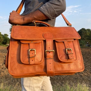 Sac messager en cuir 13/15/16/18 pouces, porte-documents en cuir, sac pour ordinateur portable en cuir, sac à bandoulière pour homme, sac cartable pour ordinateur, cadeau de Noël pour homme