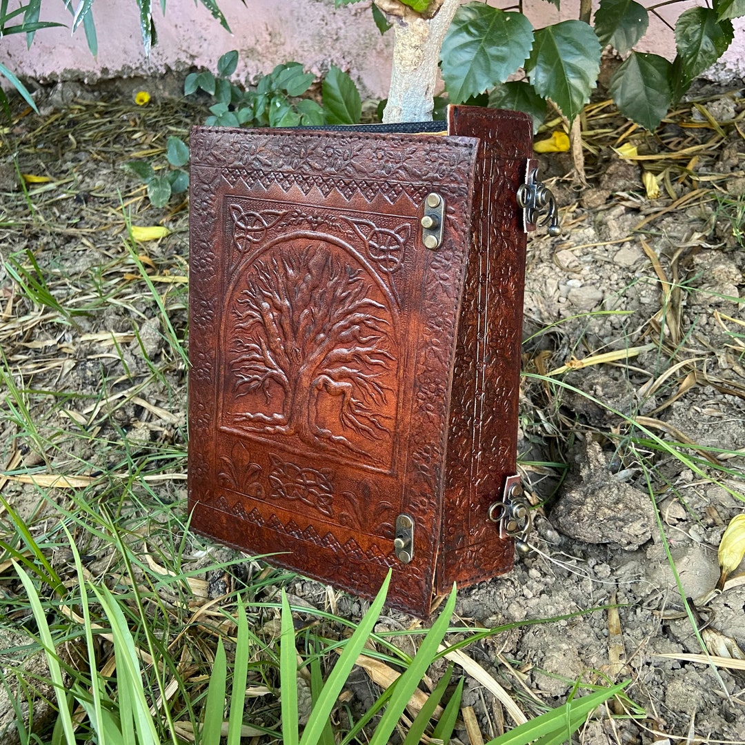 Embossed Tree of Life Leather Journal: Antique Deckle Edge Paper - Etsy