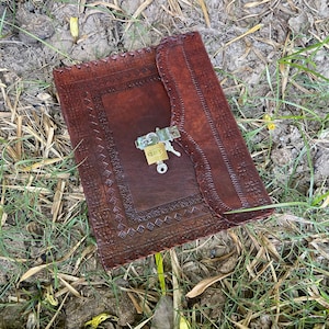 Lockable Leather Journal: Embossed Book of Secrets, Personalized Diary