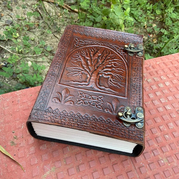Handgefertigtes geprägtes Baum des Lebens Lederjournal, Vintage Tagebuch, Notizbuch zum Schreiben