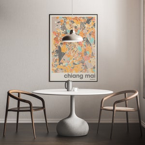 Chiang Mai Thailand City Map Print - Minimalist Wall Art, Home Decor, Living Room Gallery image 13