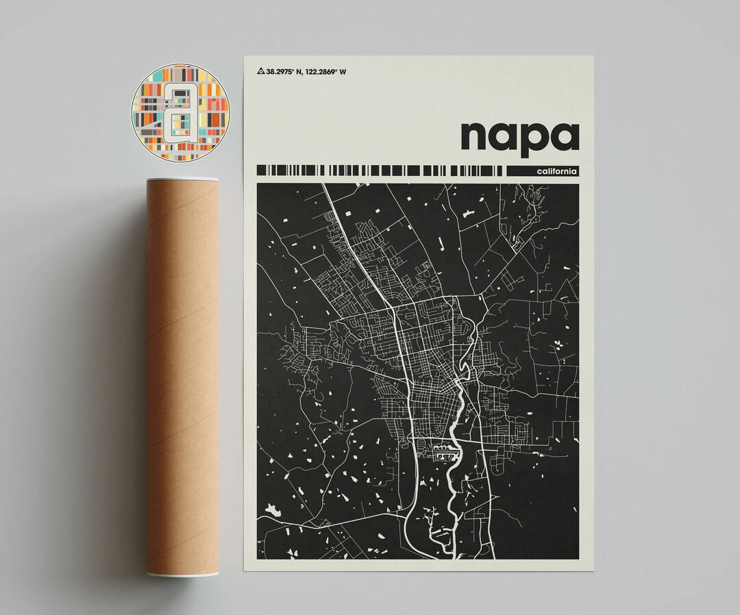 Napa Map, Napa Map Print, Minimalist Map, California Print, Minimalist Decor, Printable Wall Art ...