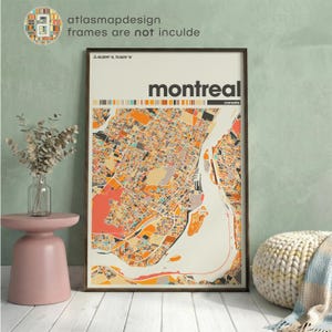 Montreal Canada City Colorful Map Art Print – Minimalist Poster Wall Home Office