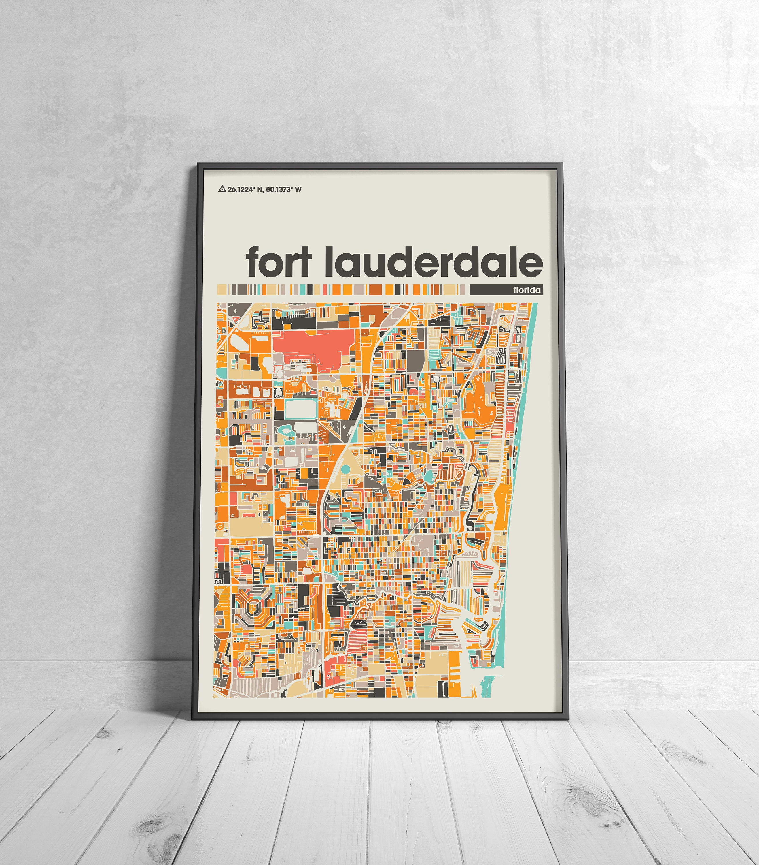 Fort Lauderdale, Colorful Map, City of Fort Lauderdale Map, Fort ...