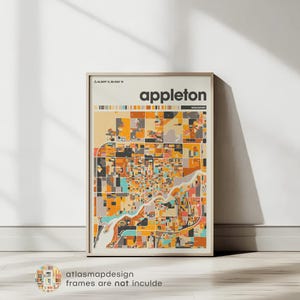 Appleton Map Print - Minimalist City Map Art of Appleton Wisconsin, Appleton Poster Wall Decor, Unique Gift for Map Lovers