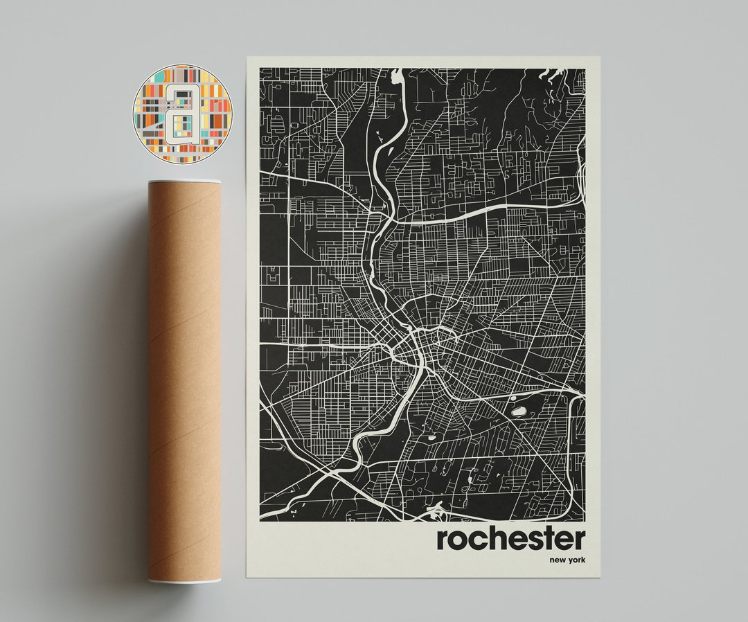 Rochester Map, Rochester Map Print, Minimalist Map, New York Print ...