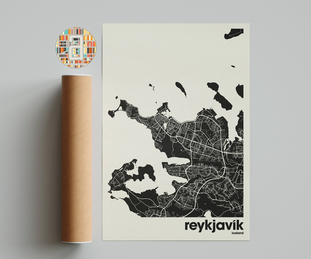 Reykjavík Map, Reykjavík Map Print, Minimalist Map, Iceland Print ...
