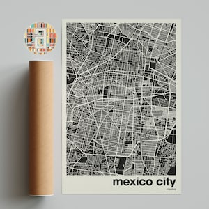 Mapa colorido da Cidade do México, Mapa da Cidade do México, Mapa minimalista da Cidade do México, Impressão da Cidade do México, Pôster da Cidade do México, Arte da Cidade do México