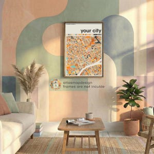 Custom Colorful City Map Print Set of 3 Personalized Travel Wall Poster Home Office image 15