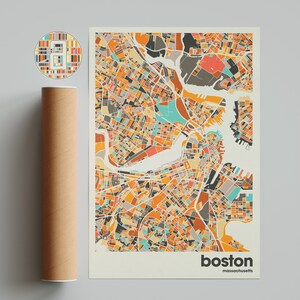 Mapa da cidade de Boston, mapa da cidade da Alemanha, mapa da cidade minimalista, mapa da cidade moderno, pôster personalizado da cidade, impressão de arte de parede, decoração para casa, decoração de escritório