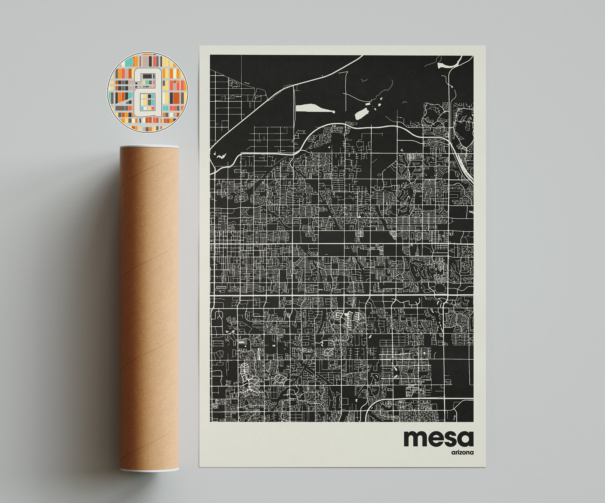 Mesa Map, Mesa Map Print, Minimalist Map, Arizona Print, Minimalist ...