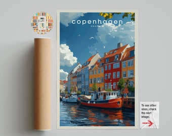 Copenhagen Travel Print, Copenhagen - Denmark Travel Gift, Printable City Poster, Wedding Gift, Birthday Present