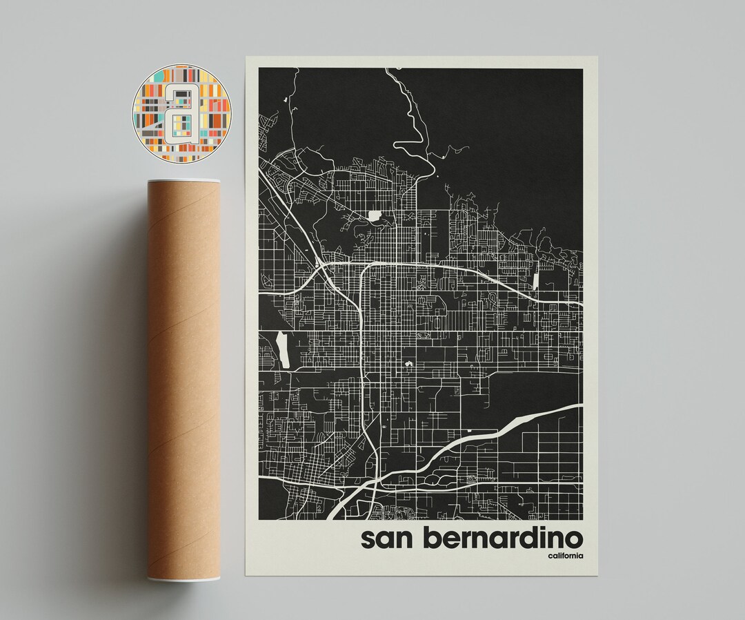 San Bernardino Map, San Bernardino Map Print, Minimalist Map, California Print, Minimalist Decor ...