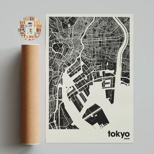 Mapa da cidade de Tóquio, mapa da cidade do Japão, mapa da cidade minimalista, mapa da cidade moderno, pôster personalizado da cidade, impressão de arte de parede, decoração para casa, decoração de escritório