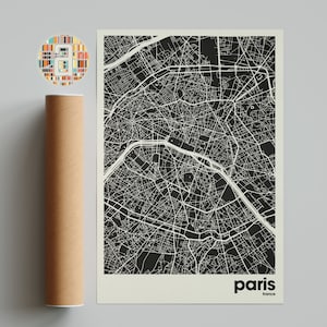 パリ地図、パリ地図プリント、ミニマリスト地図、フランスプリント、ミニマリスト装飾、印刷可能な壁アート、リビングルーム、ホームデコレーション、ギャラリーウォール、