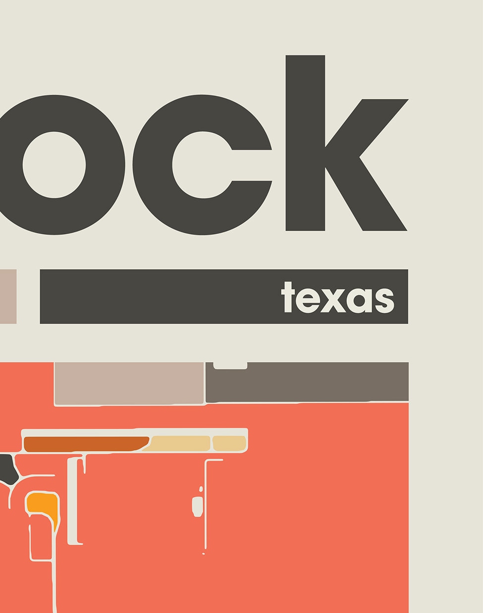 Lubbock Colorful Map, City of Lubbock Map, Lubbock Minimalist Map ...