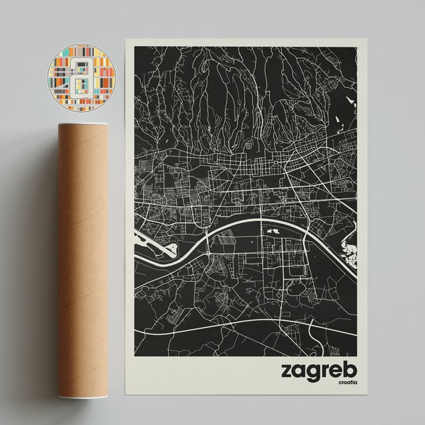 Zagreb Map, Zagreb Map Print, Minimalist Map, Croatia Print, Minimalist Decor, Printable, Living Room, Home Decor, Unique Modern Drawing