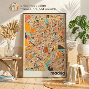 Madrid Spain City Map Print – Minimalist Wall Art Poster for Home or Office Decor