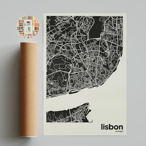 Lisbon City Map, Portugal City Map, Minimalist City Map, Modern City Map, Custom City Poster, Wall Art Print, Home Decor, Office Decor
